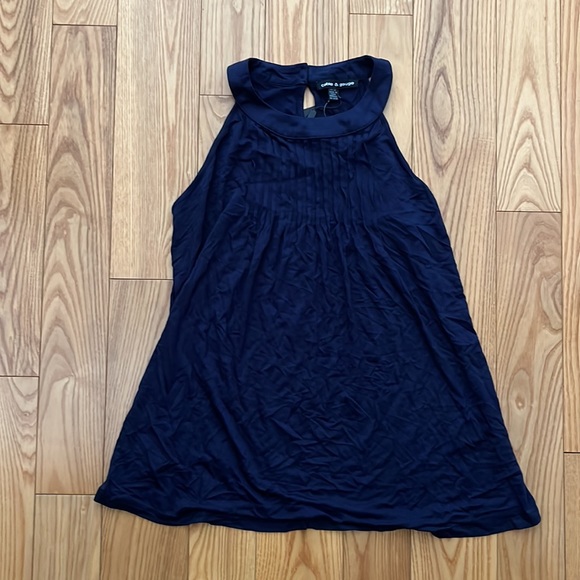 NWT - Navy Ruffle Halter Top - Picture 1 of 5